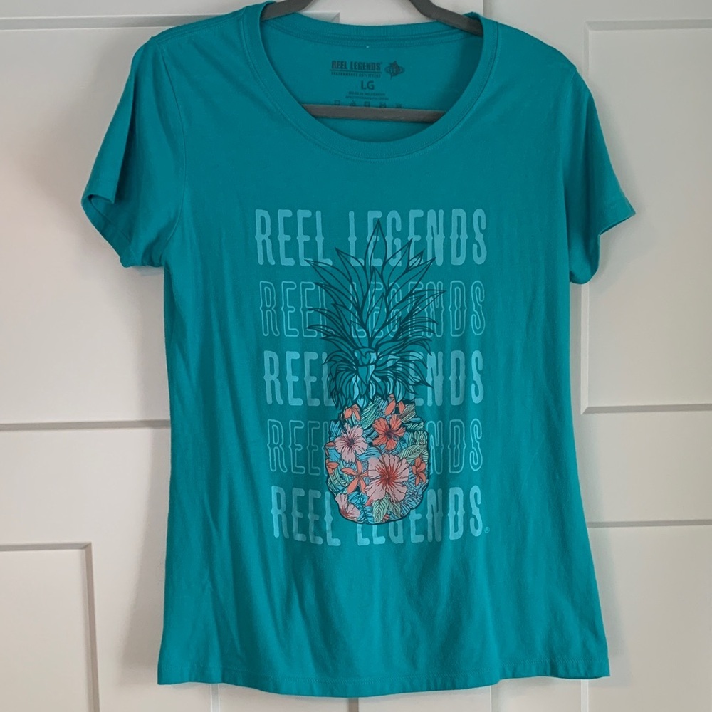 {Reel Legends} NEW Aqua Pineapple Tee